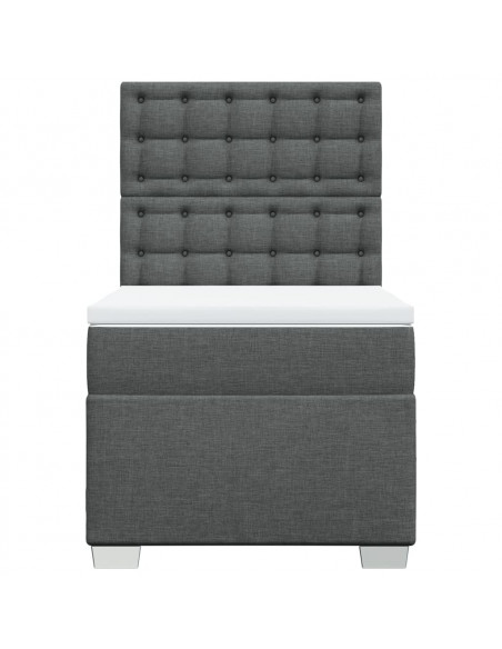 Giroletto a Molle con Materasso Grigio Scuro 90x190 cm Tessuto