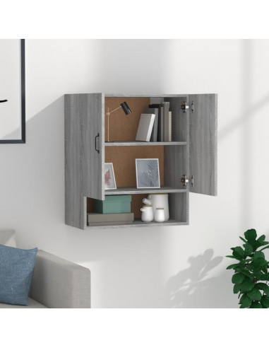 Armadietto a Muro Grigio Sonoma 60x31x70cm in Legno Multistrato