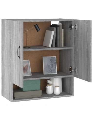 Armadietto a Muro Grigio Sonoma 60x31x70cm in Legno Multistrato