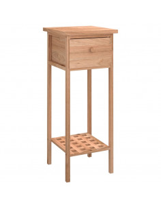 Tavolino con Cassetto 25x25x60 cm Legno Massello di Noce 2