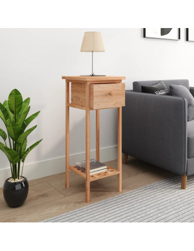 Tavolino con Cassetto 25x25x60 cm Legno Massello di Noce