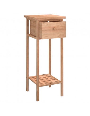 Tavolino con Cassetto 25x25x60 cm Legno Massello di Noce