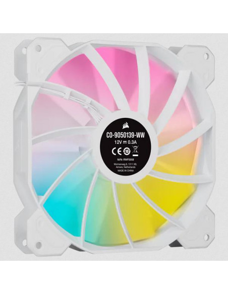 Corsair SP140 RGB Elite PWM 140mm White Dual Pack + Lighting Node CORE