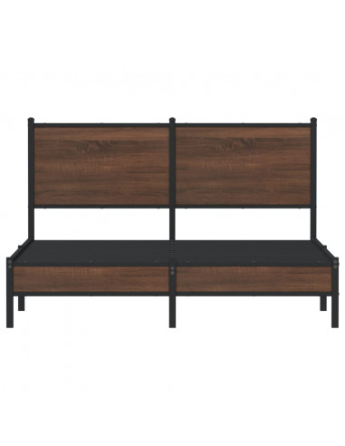 Giroletto con Testiera in Metallo Rovere Marrone 137x190 cm