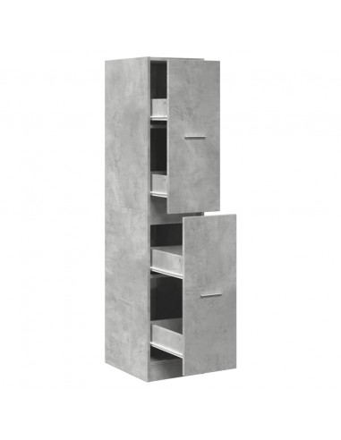 Armadietto da Farmacia Grigio Cemento 30x41x144,5 cm Truciolato