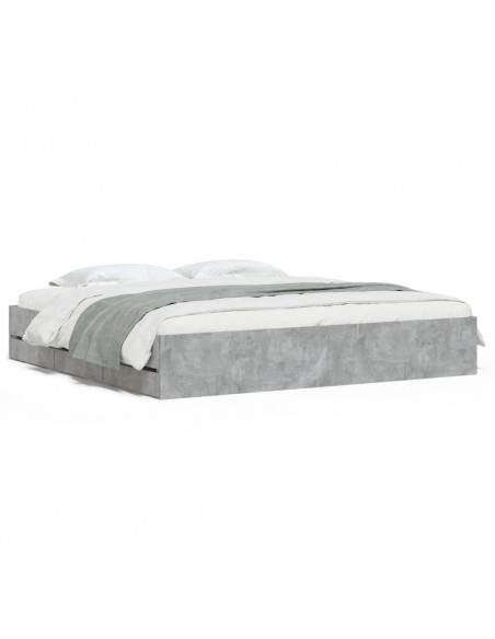 Giroletto Cassetti Grigio Cemento 180x200 cm Legno Multistrato