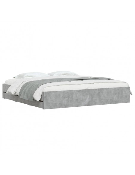 Giroletto Cassetti Grigio Cemento 180x200 cm Legno Multistrato