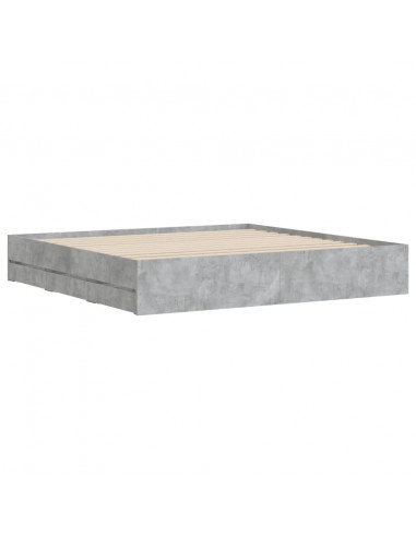 Giroletto Cassetti Grigio Cemento 180x200 cm Legno Multistrato