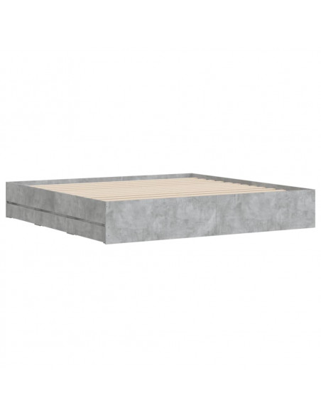 Giroletto Cassetti Grigio Cemento 180x200 cm Legno Multistrato