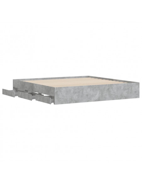 Giroletto Cassetti Grigio Cemento 180x200 cm Legno Multistrato