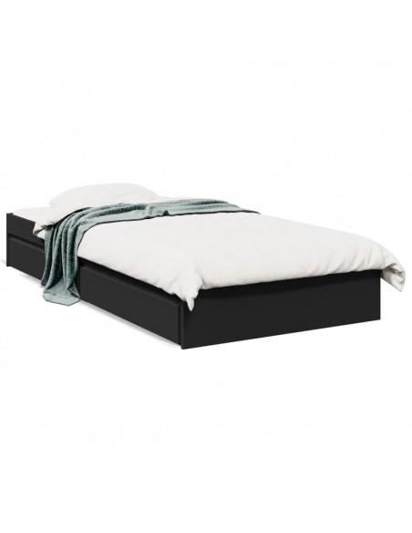 Giroletto con Cassetti Nero 75x190 cm in Legno Multistrato