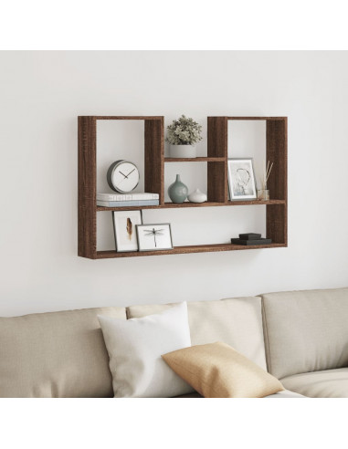 Mensola a Muro Rovere Marrone 99x15x60 cm in Truciolato