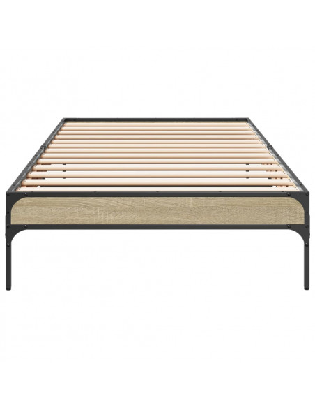 Giroletto Rovere Sonoma 90x190cm in Legno Multistrato e Metallo
