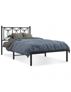 Giroletto con Testiera in Metallo Nero 107x203 cm 2