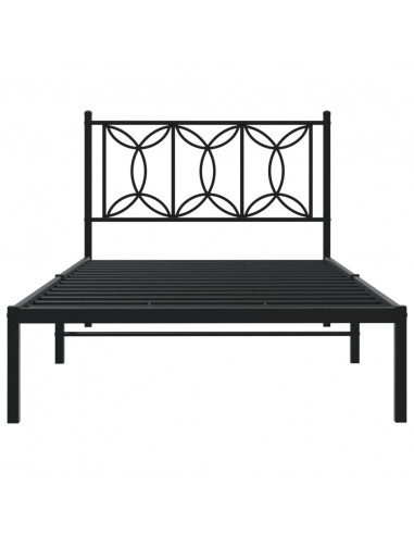 Giroletto con Testiera in Metallo Nero 107x203 cm