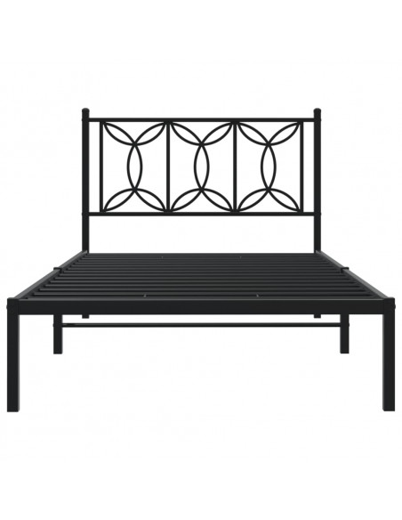 Giroletto con Testiera in Metallo Nero 107x203 cm