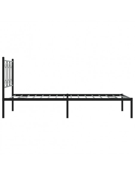 Giroletto con Testiera in Metallo Nero 107x203 cm