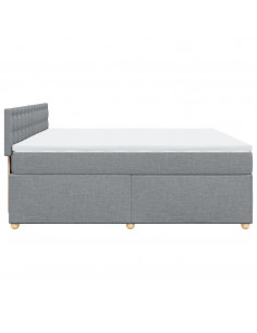 Giroletto a Molle con Materasso Grigio Chiaro180x200 cm Tessuto 2