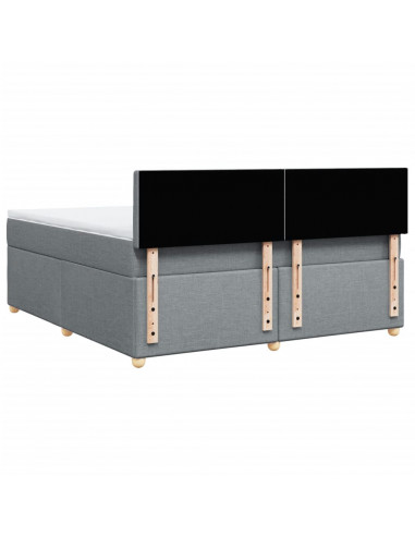 Giroletto a Molle con Materasso Grigio Chiaro180x200 cm Tessuto