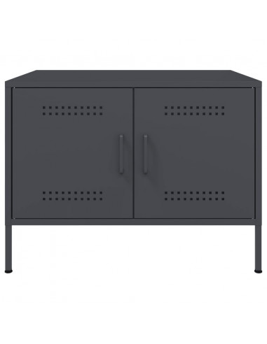 Tavolino Antracite 68x50x50,5 cm in Acciaio Laminato a Freddo