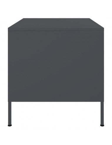 Tavolino Antracite 68x50x50,5 cm in Acciaio Laminato a Freddo