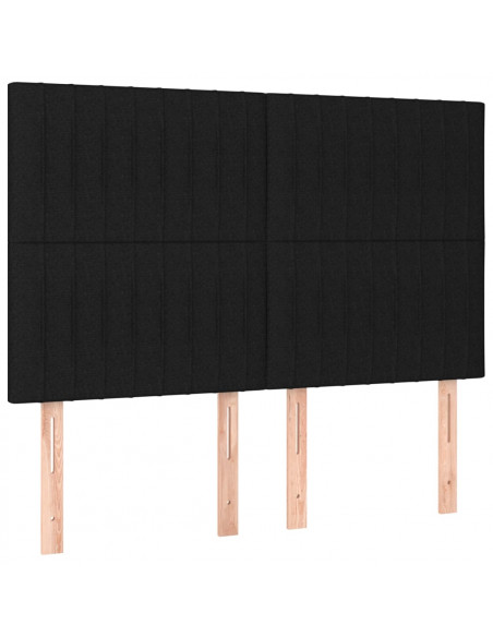 Giroletto a Molle con Materasso Nero 140x200 cm in Tessuto