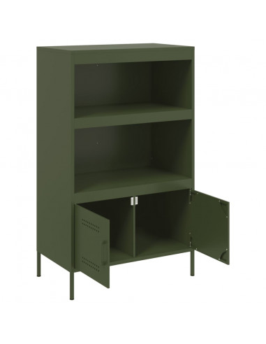 Credenza Verde Oliva 68x39x113 cm in Acciaio