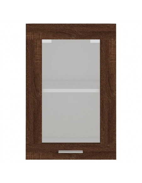 Pensile Vetro Rovere Marrone 40x31x60 cm Legno Multistrato