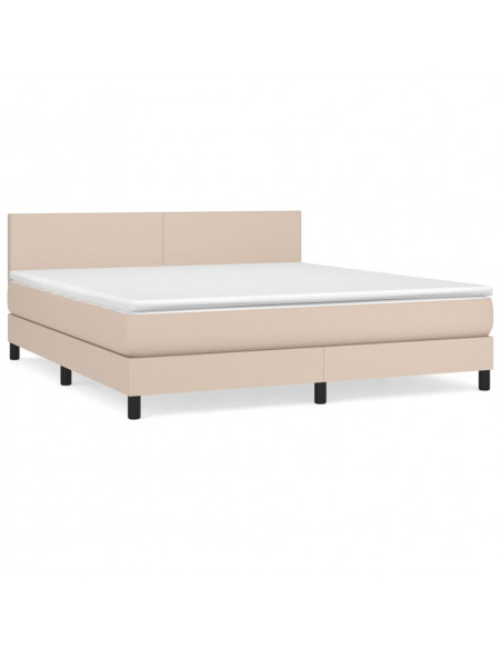 Giroletto a Molle con Materasso Cappuccino 180x200cm Similpelle