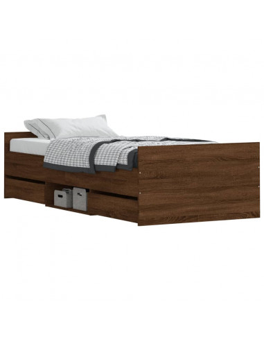 Giroletto con Testiera e Pediera Rovere Marrone 90x190 cm