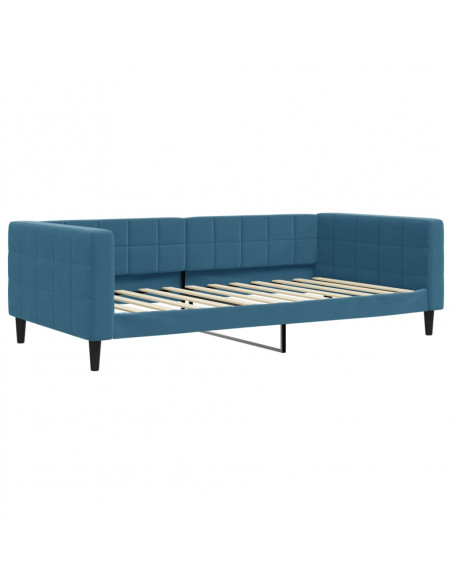 Letto da Giorno Blu 100x200 cm in Velluto