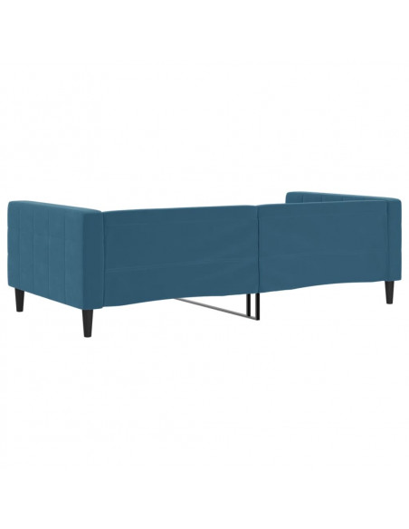 Letto da Giorno Blu 100x200 cm in Velluto