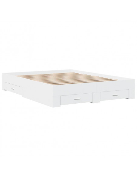 Giroletto con Cassetti Bianco 150x200 cm in Legno Multistrato