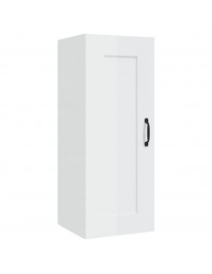 Mobile Pensile Bianco Lucido 35x34x90 cm in Legno Multistrato 2