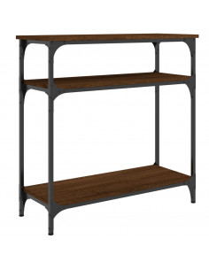 Tavolino Consolle Rovere Marrone 75x29x75 cm Legno Multistrato 2