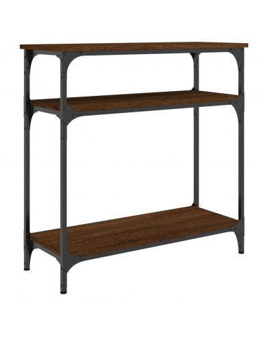 Tavolino Consolle Rovere Marrone 75x29x75 cm Legno Multistrato