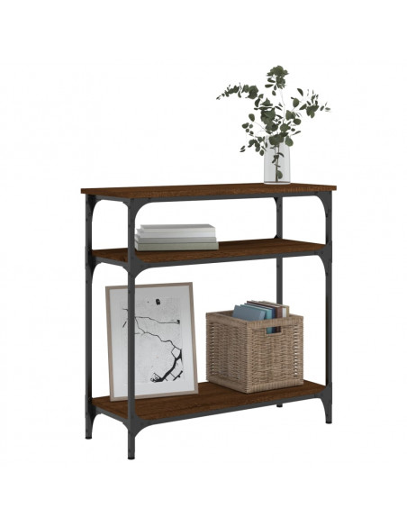 Tavolino Consolle Rovere Marrone 75x29x75 cm Legno Multistrato