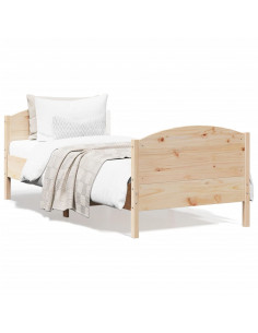 Giroletto con Testiera 100x200 cm Legno Massello di Pino 2