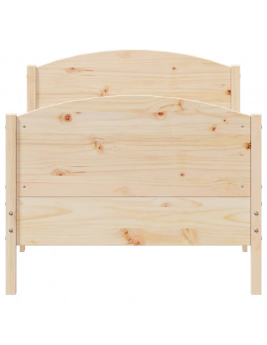 Giroletto con Testiera 100x200 cm Legno Massello di Pino