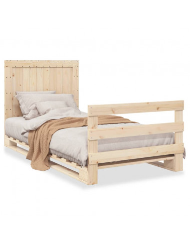 Giroletto con Testiera 100x200 cm Legno Massello di Pino