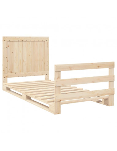 Giroletto con Testiera 100x200 cm Legno Massello di Pino