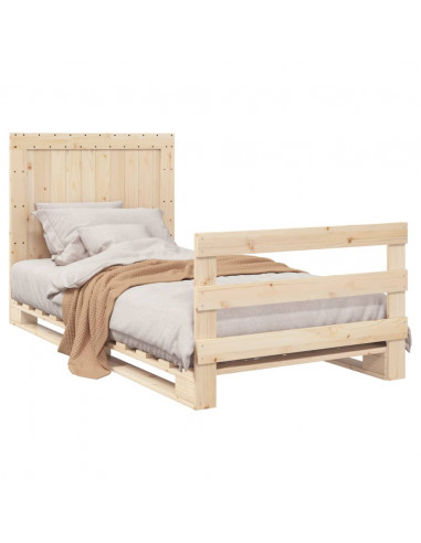 Giroletto con Testiera 100x200 cm Legno Massello di Pino
