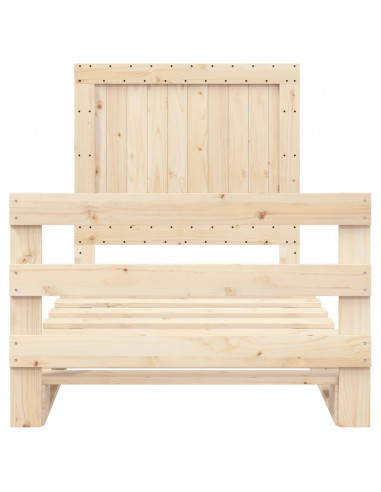 Giroletto con Testiera 100x200 cm Legno Massello di Pino