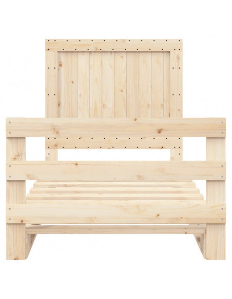 Giroletto con Testiera 100x200 cm Legno Massello di Pino