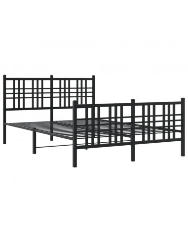 Giroletto con Testiera e Pediera Metallo Nero 120x190 cm