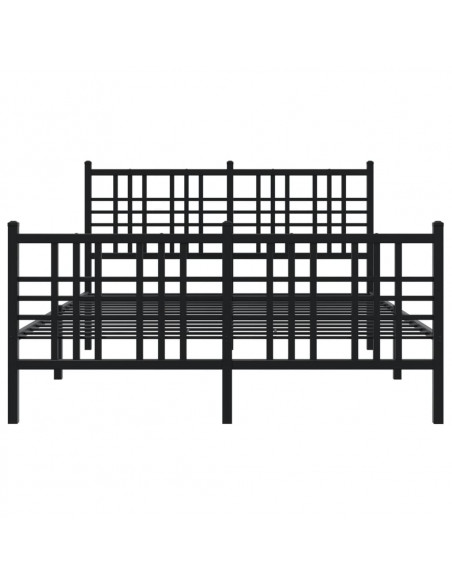 Giroletto con Testiera e Pediera Metallo Nero 120x190 cm