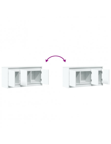 Mobile Porta TV con LED Bianco 100x34x50 cm in Truciolato