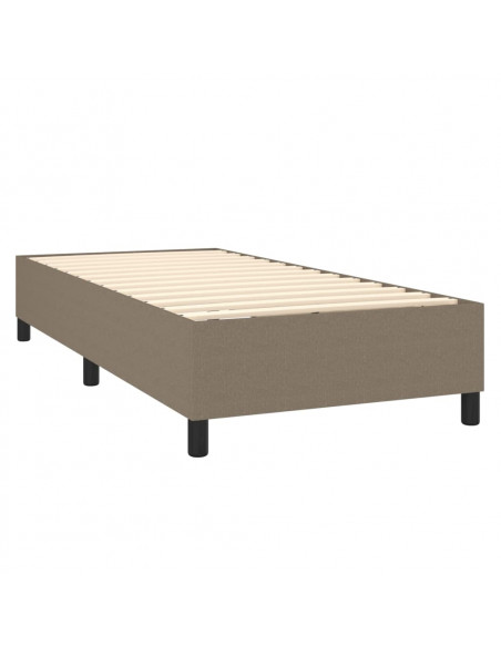Letto a Molle con Materasso e LED Tortora 100x200cm in Tessuto