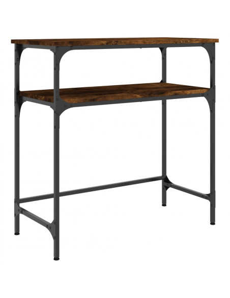 Tavolino Consolle Rovere Fumo 75x35,5x75cm in Legno Multistrato