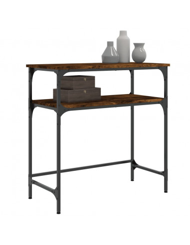 Tavolino Consolle Rovere Fumo 75x35,5x75cm in Legno Multistrato